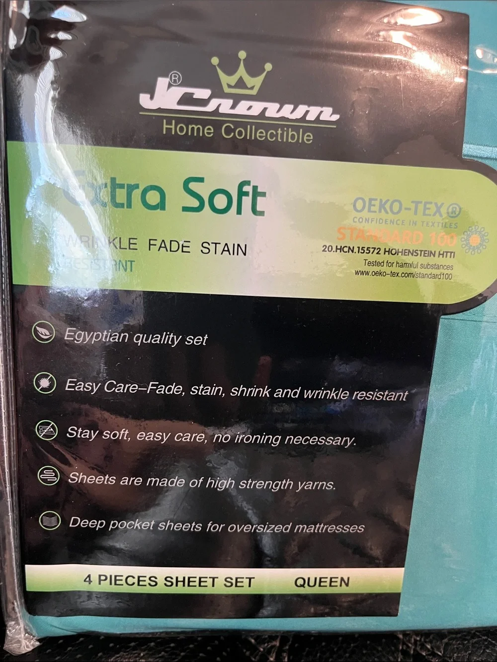 Crown Extra Soft Queen Sheet Set - Aqua